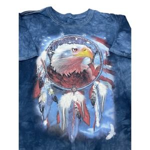 Vintage Style Dream Catcher with Eagle Native American Blue TShirt- Size M